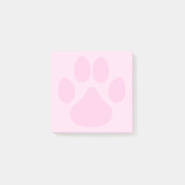 Bloco De Notas Pawprint animal rosa pastel 3x3
