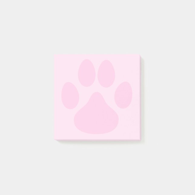 Bloco De Notas Pawprint animal rosa pastel 3x3 (Frente)
