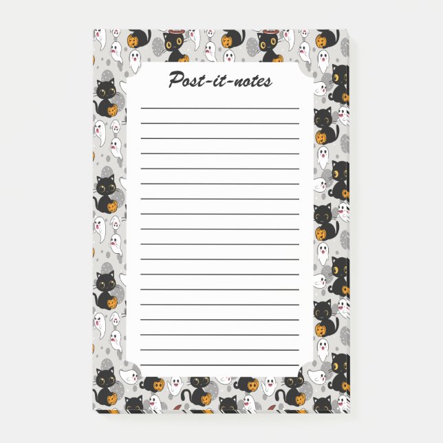 Bloco De Notas Paws de Abóbora Fantasma Spooky (Frente)