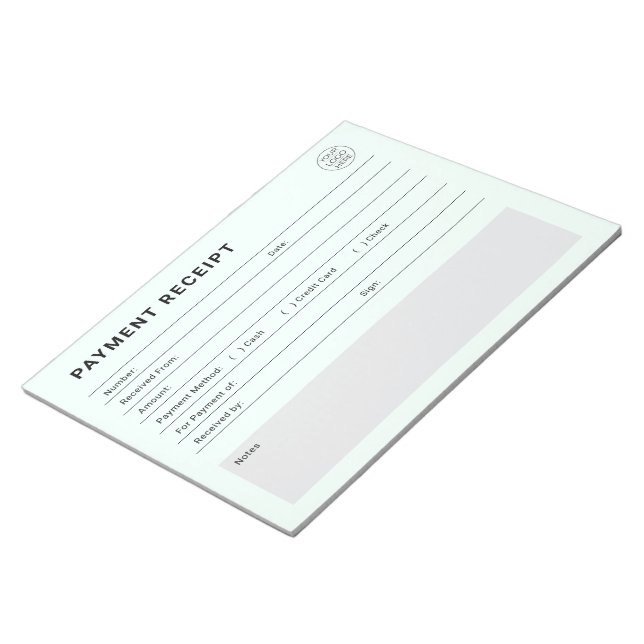 Bloco De Notas Payment Receipt Business Logo (Inclinado)