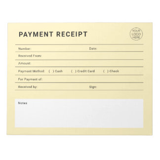 Bloco De Notas Payment Receipt Business Logo