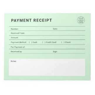 Bloco De Notas Payment Receipt Business Logo