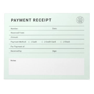 Bloco De Notas Payment Receipt Business Logo