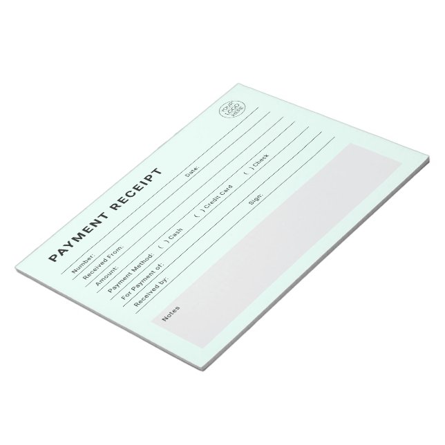 Bloco De Notas Payment Receipt Business Logo (Inclinado)
