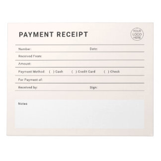 Bloco De Notas Payment Receipt Business Logo