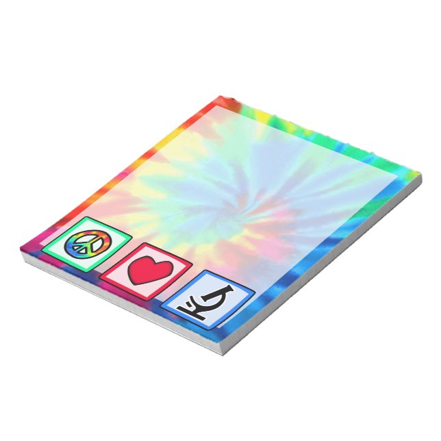 Bloco De Notas Paz, Amor, Microscópios (Invertido)