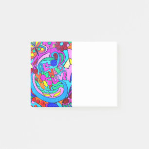 Bloco De Notas paz e amor coloridos groovy