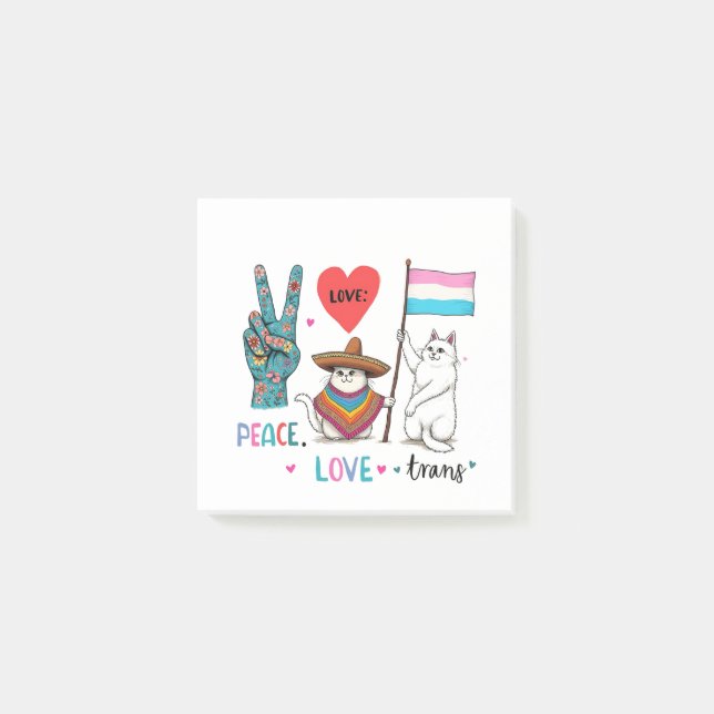 Bloco De Notas Paz e Transgênero LGBTQ Trans (Frente)