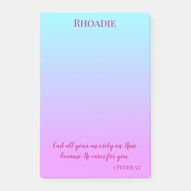 Bloco De Notas Paz Inspiradora Bonito e Roxa (Frente)