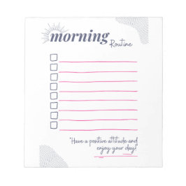 Bloco De Notas Peaceful Morning Routine Checklist Art