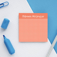 Peach Dot Grid Add You Name