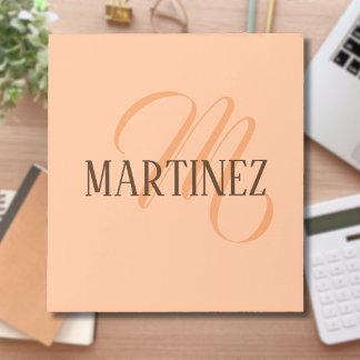 Bloco De Notas Peach Fuzz Elegante Personalizado Nome