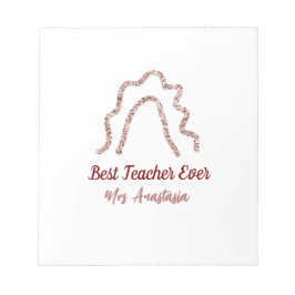 Bloco De Notas Peach marron glitter rainbow teacher appreciation 