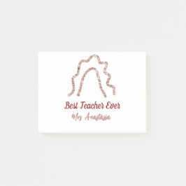 Bloco De Notas Peach marron glitter rainbow teacher appreciation 