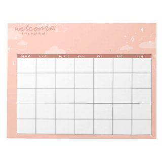 Bloco De Notas Peach Monthly Tracker