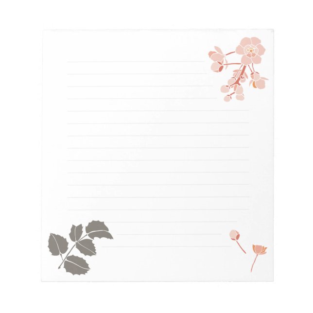 Bloco De Notas Peachy Pink Oregon Grape Flower Notepad (Frente)
