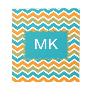 Bloco De Notas Peacock Vibrant Tribal Zigzag