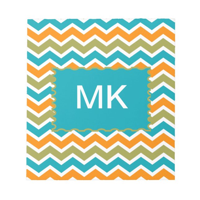 Bloco De Notas Peacock Vibrant Tribal Zigzag (Frente)