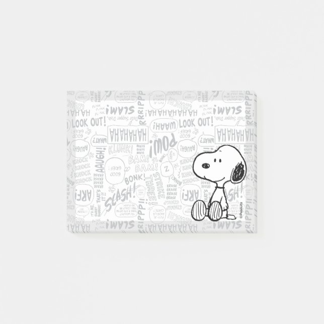 Bloco De Notas PEANUTS | Esnoopia sobre Histórias em quadrinhos b (Frente)