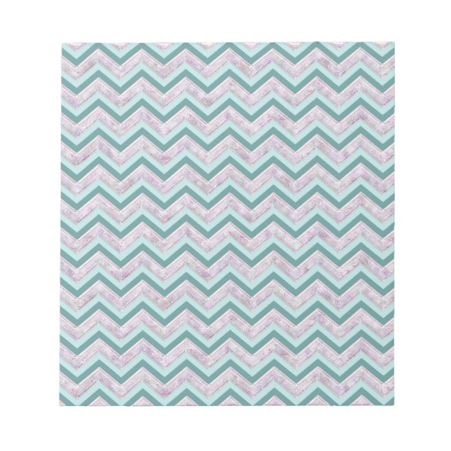 Bloco De Notas Pearl Floral Teal ZigZag Padrão (Frente)