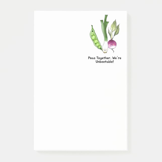 Bloco De Notas Peas e Veggie, melhores amigos, trocadilhos (Frente)