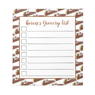 Bloco De Notas Pecan Tart Southern Comida Dessert Sweet como Pie