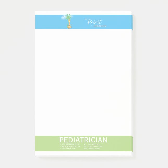 Bloco De Notas Pediatra Girafa Fofa (Frente)