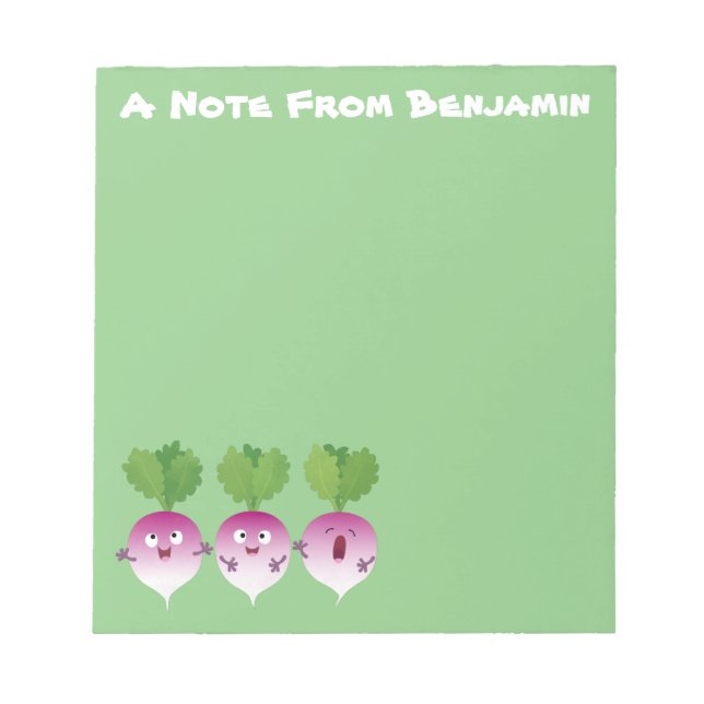 Bloco De Notas Pedra de desenho animada de verduras e legumes (Frente)