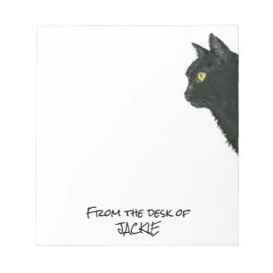 Bloco De Notas Peeking Black Cat da Mesa de Personalizado