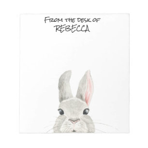 Bloco De Notas Peeking Bunny Rabbit da Mesa de Personalizado