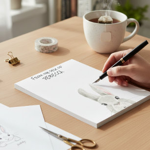 Bloco De Notas Peeking Bunny Rabbit da Mesa de Personalizado