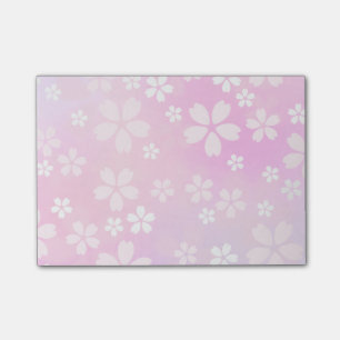 bloco de notas pegajoso do post-it da flor de
