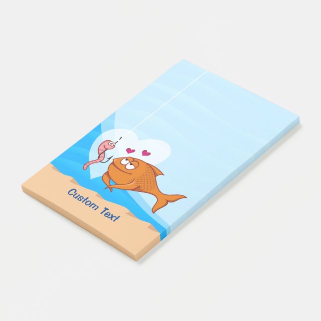 Bloco De Notas Peixe e isco apaixonados (Inclinado)