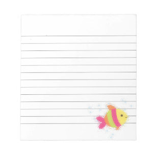 Bloco De Notas Peixes de Cartoon Bonitos