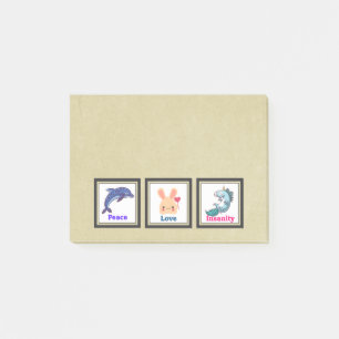 Bloco De Notas Pena de Paz com o Golfinho Bunny Unicorn