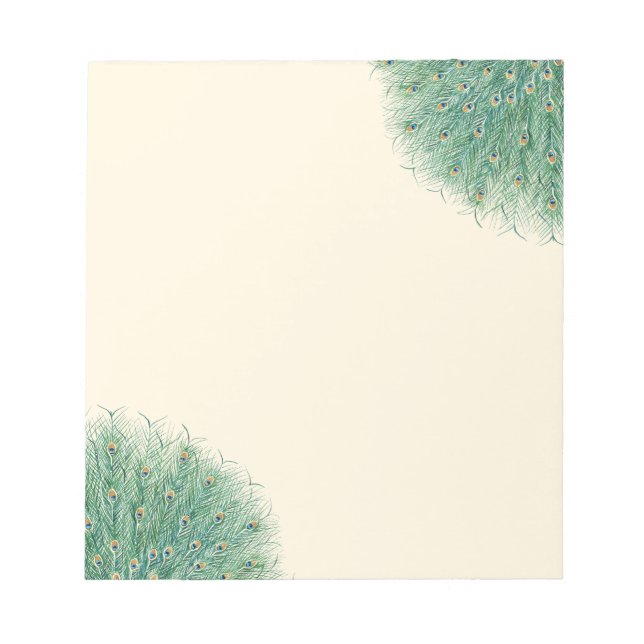 Bloco De Notas Penas bonito de Peacock (Frente)