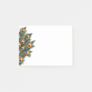 Bloco De Notas Penas de Peacock de Aquarela Elegante