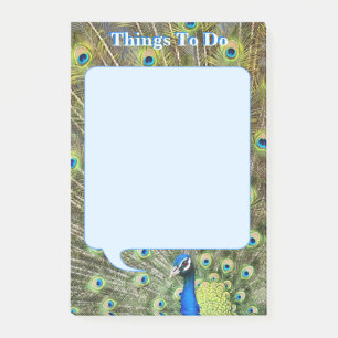 Bloco De Notas Penas de peacock e coisas de caligrafia