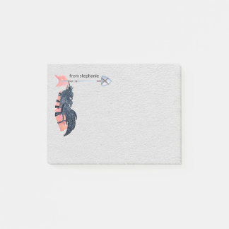 Bloco De Notas Penas e setas de boho personalizadas