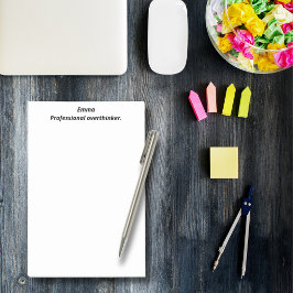Bloco De Notas Pensador excessivo profissional, Engraçado, Espiri