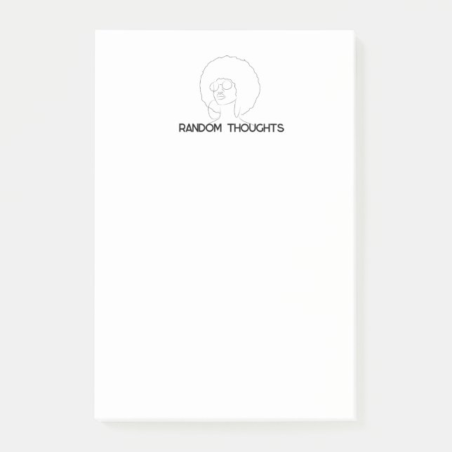 Bloco De Notas Pensamentos Aleatórios Afro (Frente)