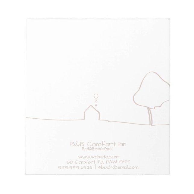 Bloco De Notas Pensão do conforto de B&B (Frente)