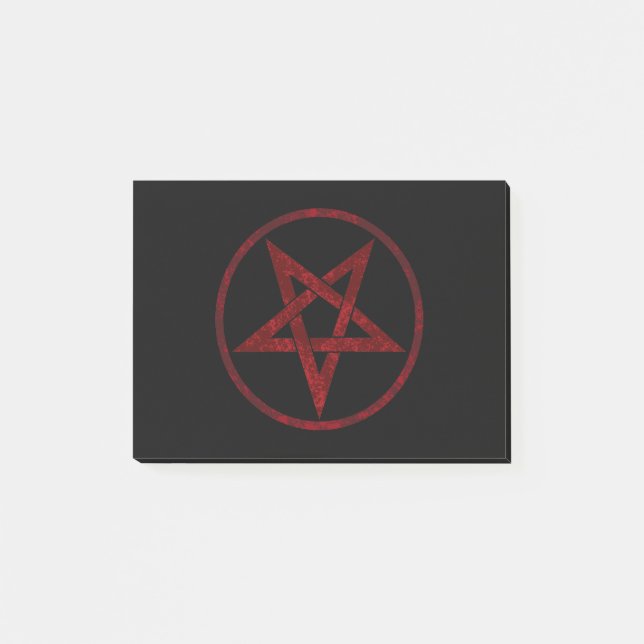 Bloco De Notas Pentagrama do diabo vermelho (Frente)