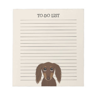 Bloco De Notas Penteado Chocolate Dachshund   Cachorro De Wiener 