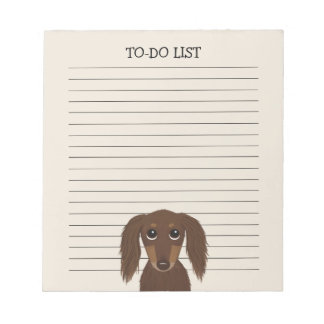 Bloco De Notas Penteado Chocolate Dachshund | Cachorro De Wiener