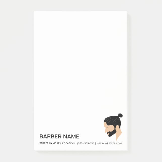 Bloco De Notas Penteado Masculino com Coque Design de Cabelo Pers (Frente)