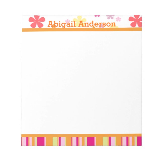 Bloco De Notas Pentes de mesa e stripes pessoais (Frente)