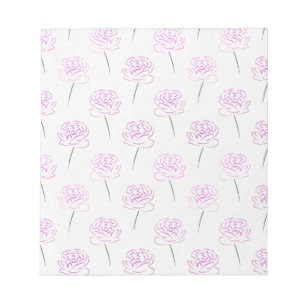 Bloco De Notas peônias cor-de-rosa