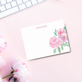 Bloco De Notas Peônias em Aquarela Personalizadas