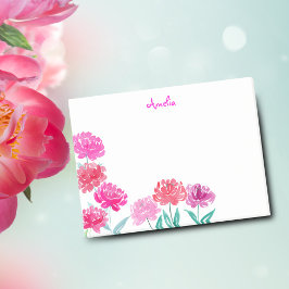 Bloco De Notas Peônias em Aquarela Personalizadas